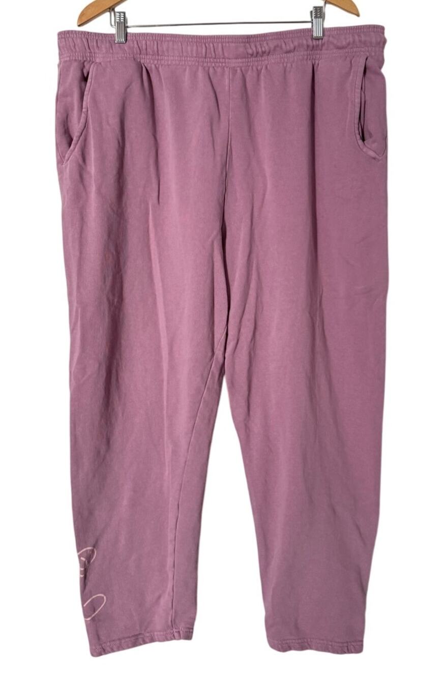 Disney Mickey Mouse Purple Sweatpants Hidden Drawstring Plus Size 1x Loungewear